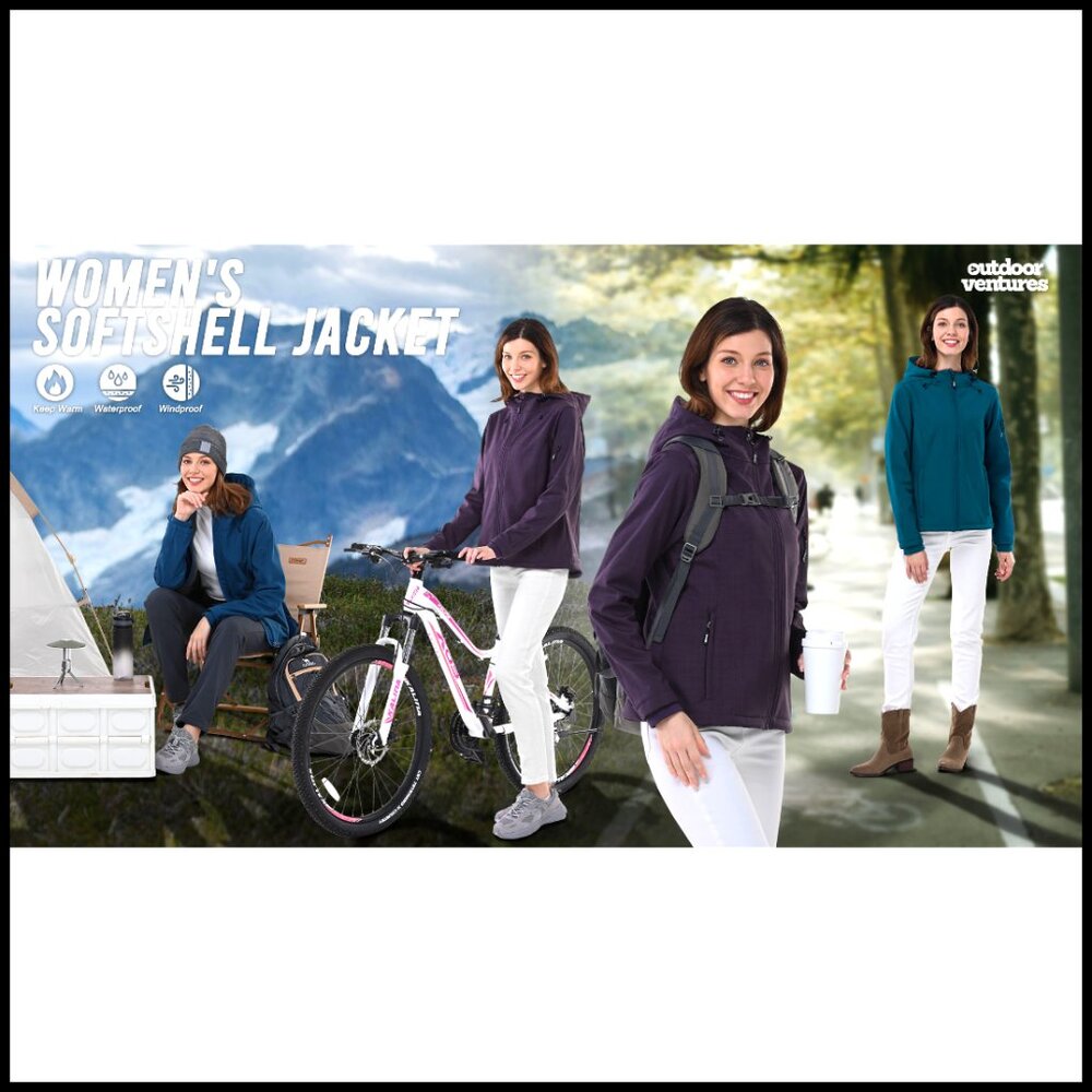 Fleece Lined Softshell Jacket Waterproof Windbrea… - image 6